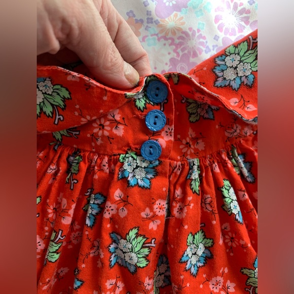 Vintage 90s Red with flowers dress size 12 months - Picture 8 of 9